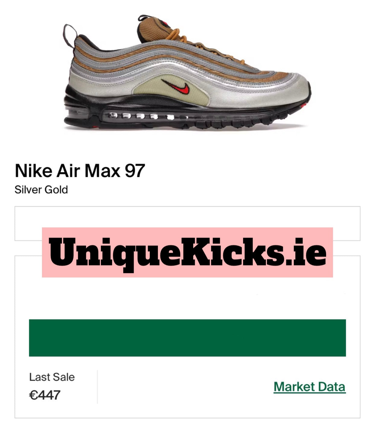 Nike Air Max 97 Gold Silver Black Premium