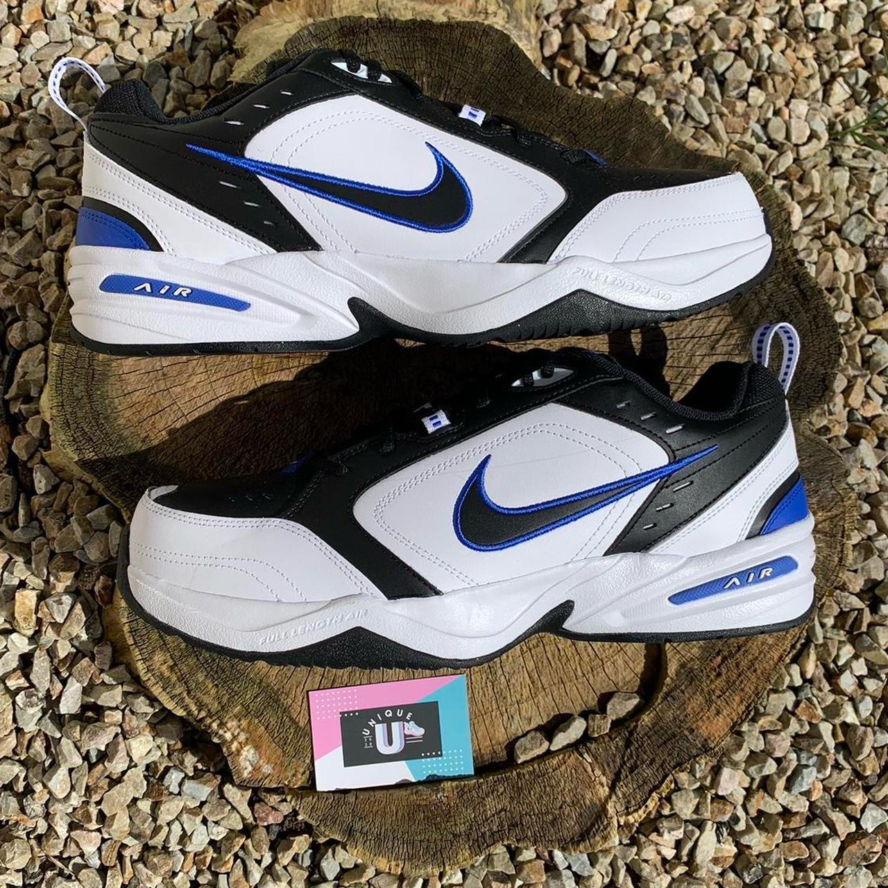 Nike Air Monarch Premium Leather White Black Blue