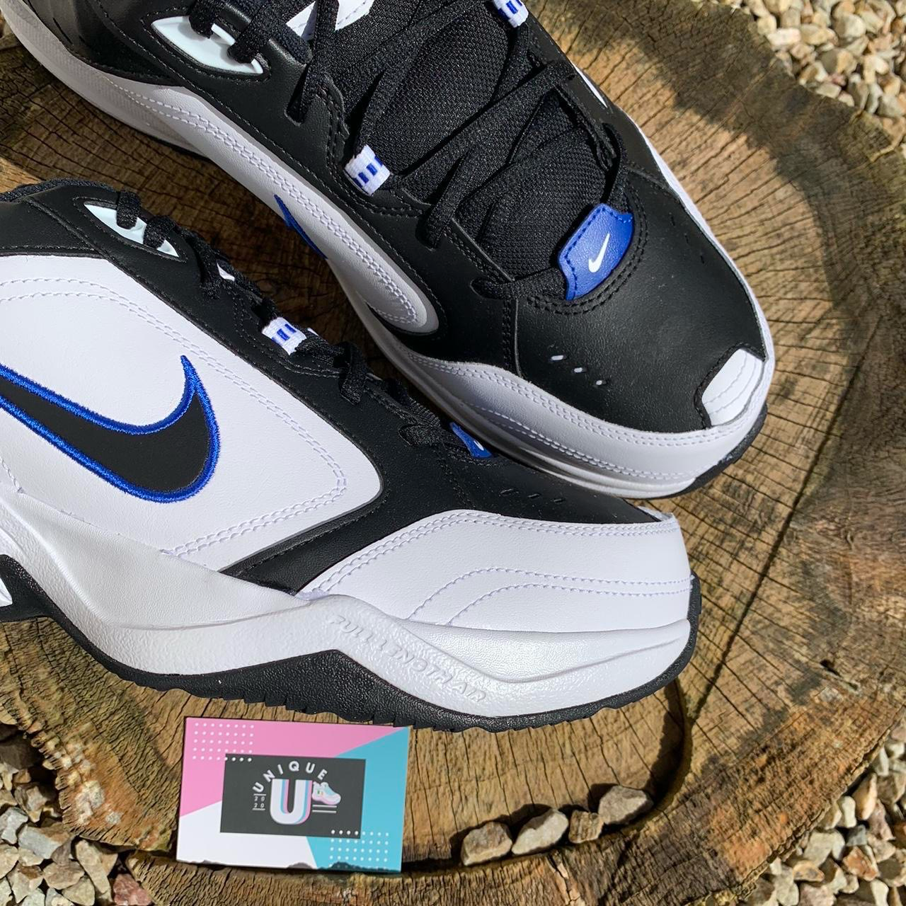 Nike Air Monarch Premium Leather White Black Blue