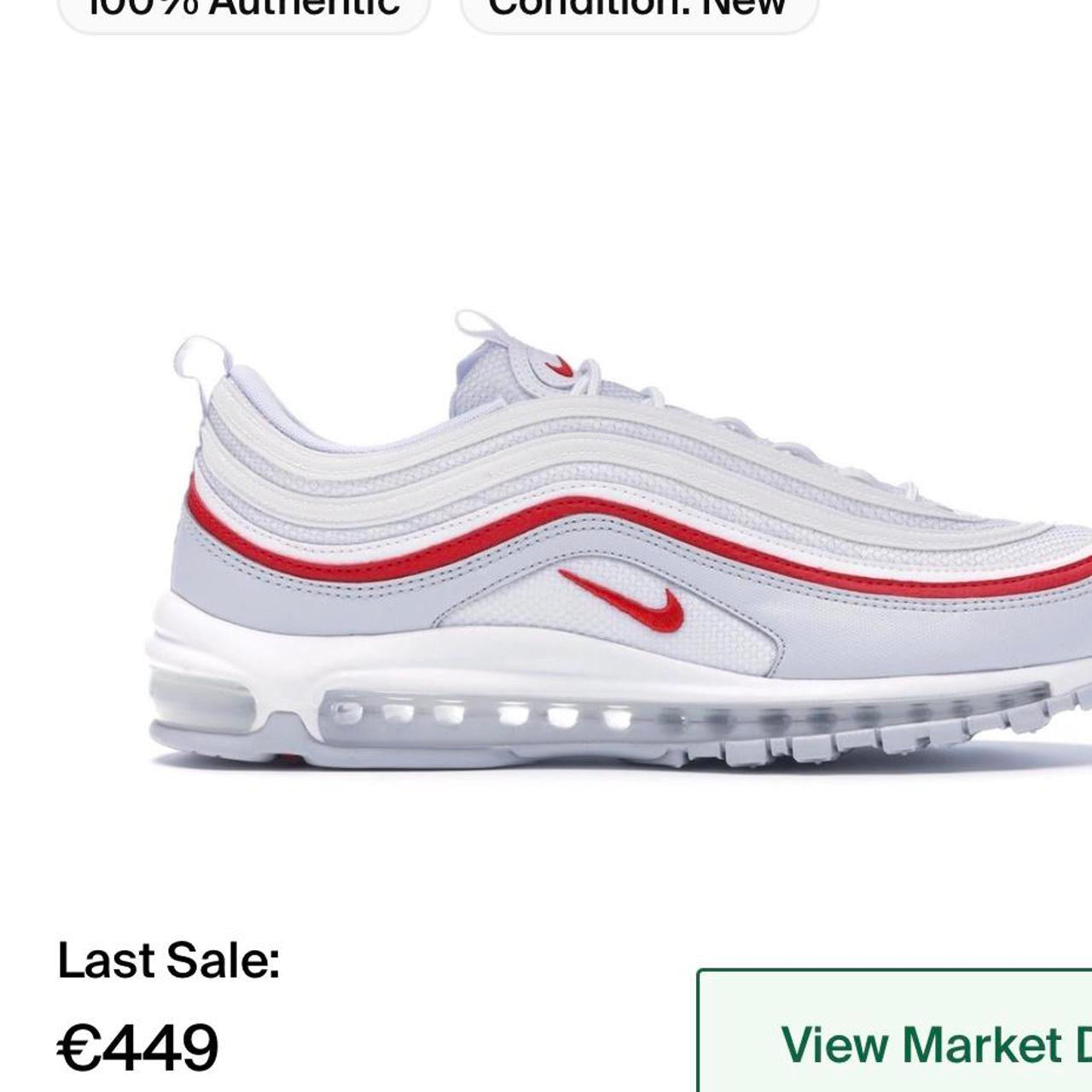 Nike Air Max 97 Premium White Pure Platinum University Gym Red