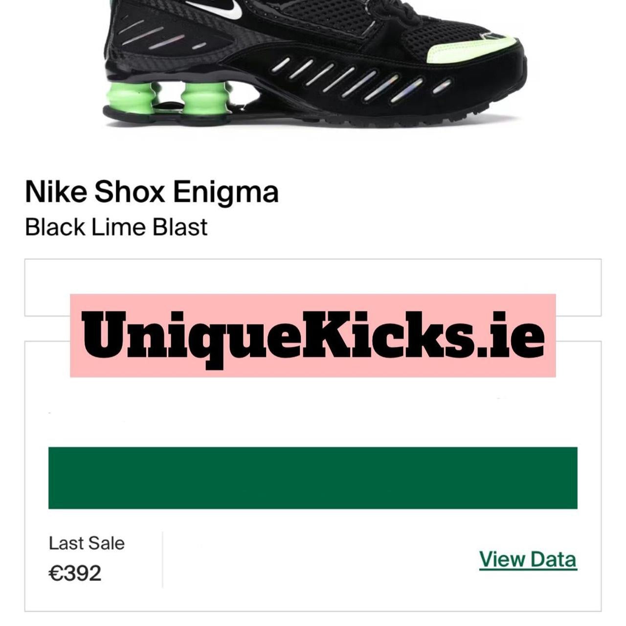 Nike Shox Engima Black Lime Blast