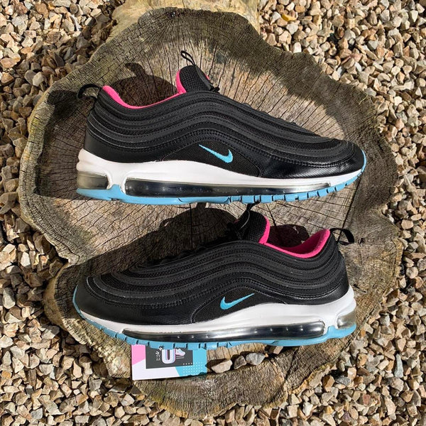 Nike Air Max 97 Miami Vice Hyper Pink Light Blue Black Premium Uppers