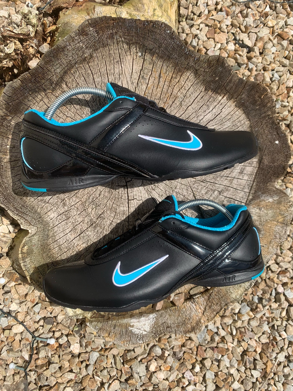 Retro Black Leather And Blue Nike Air