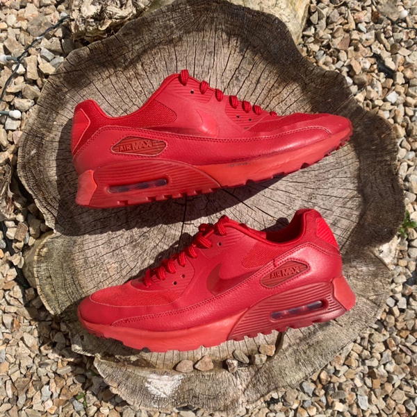 Premium Cherry Red Leather Air Max 90