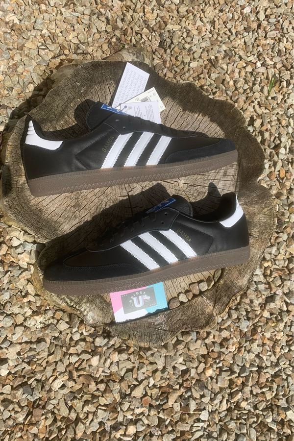 Adidas Premium Leather Samba Black and White Gum