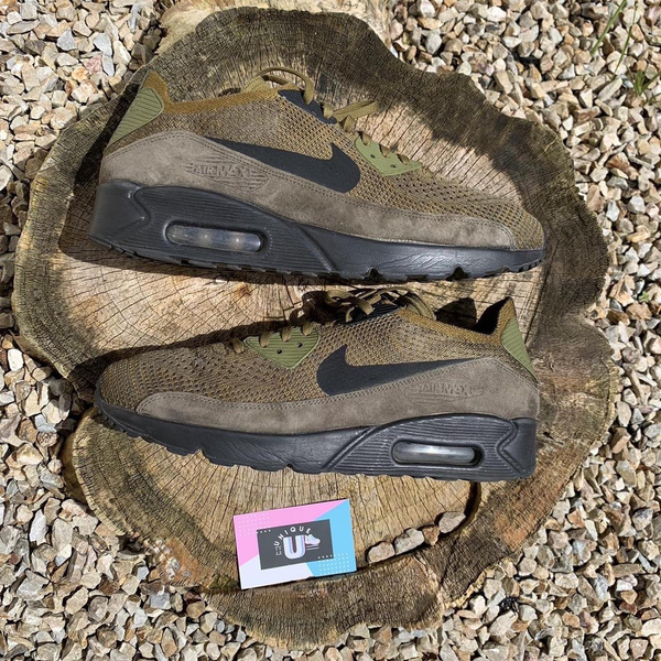 Nike Air Max 90 Flyknit Khaki Green Olive Black