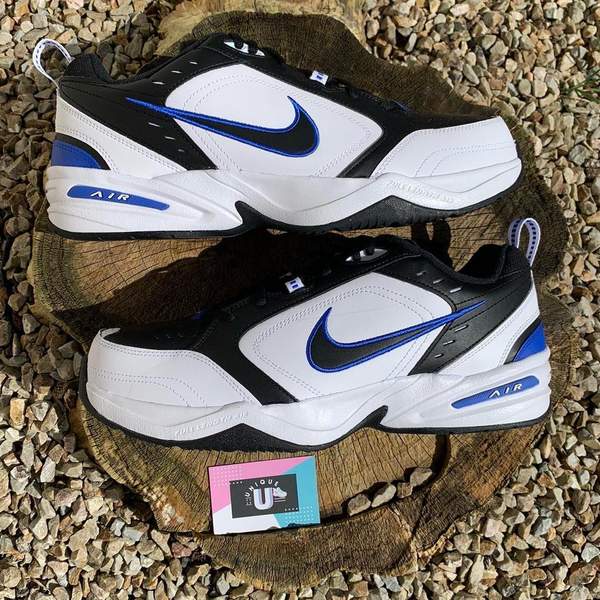 Nike Air Monarch Premium Leather White Black Blue