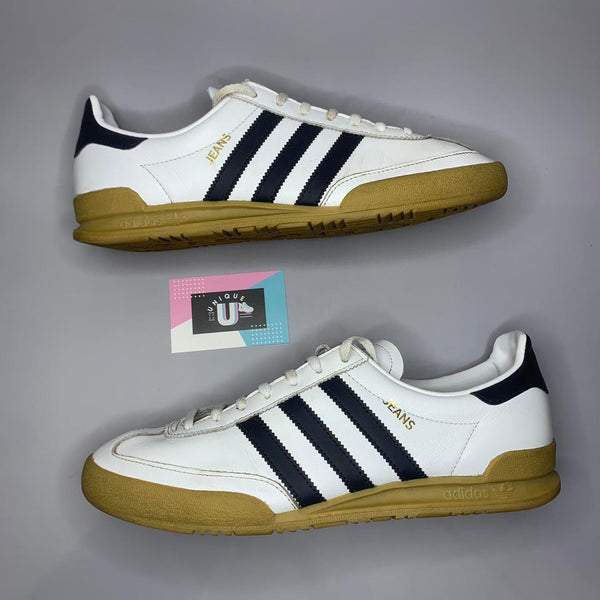 Adidas Originals Jeans White Leather Navy Gum