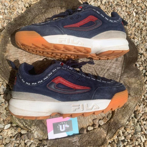 FILA Disruptor 2 II Over branding - Premium Suede Style Navy Red Grey White