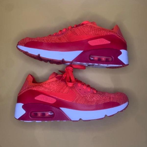Nike Air Max 90 Flyknit Red Burgundy White