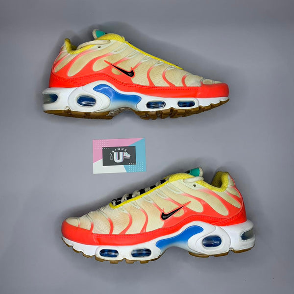 Nike Air Max TN Plus Premium White Yellow Solar Peach Mesh
