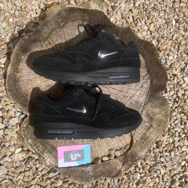 Nike Air Max 1 Premium Jewel Black Suede Silver Chrome