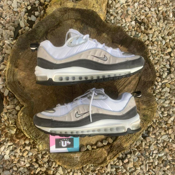 Nike Air Max 98 Premium White Cream Black Silver Desert
