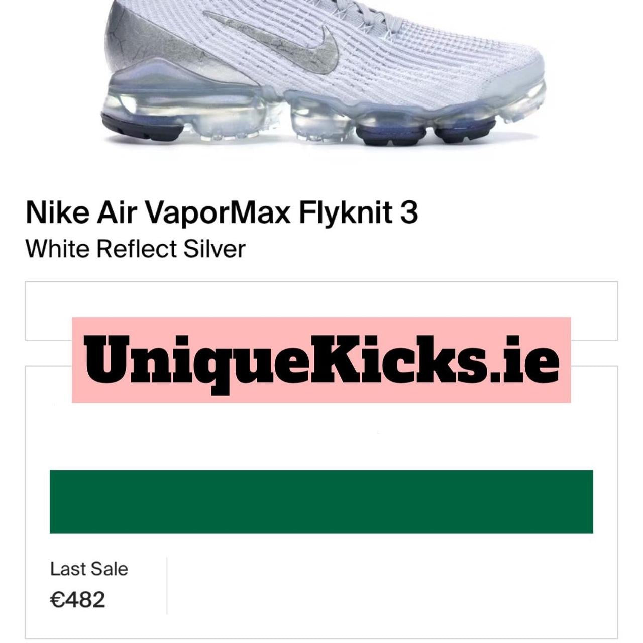 nike air vapormax flyknit 3 white reflect silver