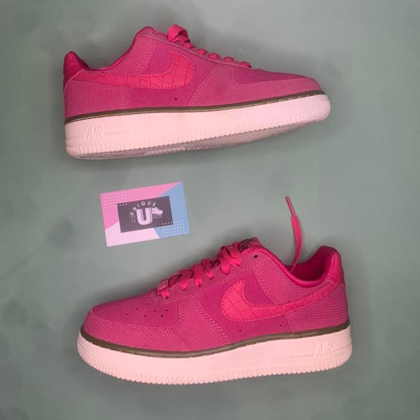 Nike Air Force 1 Low Premium Suede Pink White Cream Twist