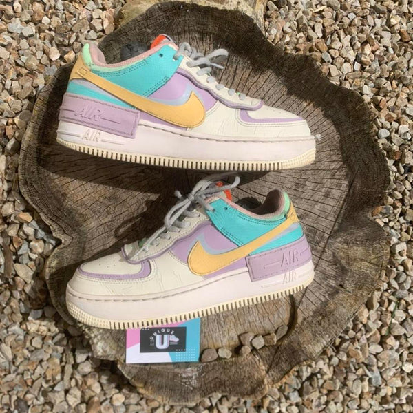 Nike Air Force 1 Shadow Ultra Cream Purple Orange Teal Blue Lightweight