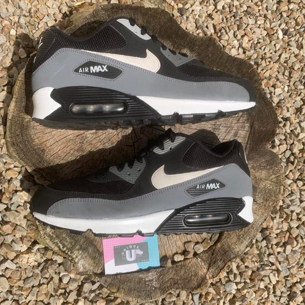 Nike Air Max 90 Retro Suede Leather Black Grey White