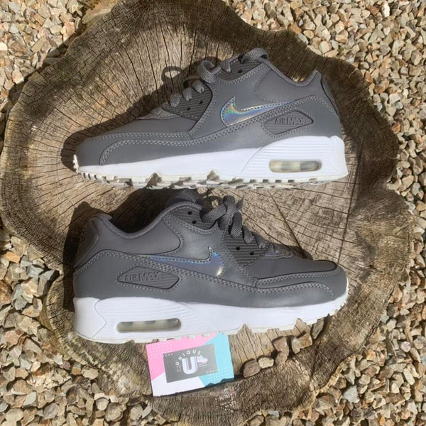 Nike Air Max 90 Premium Wolf Grey Leather Canvas