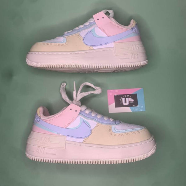 Nike Air Force 1 Shadow Ultra Cream Purple Yellow Teal Lightweight