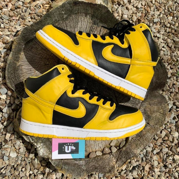 Nike Dunk High Black Yellow Varsity Maize Woo-Tang CW