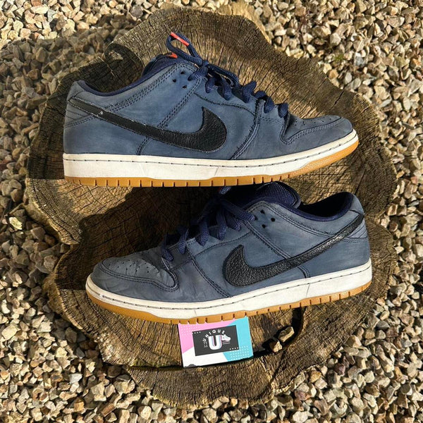 Nike Dunk SB Navy Suede Black Leather Gum PRM ISO Orange Label