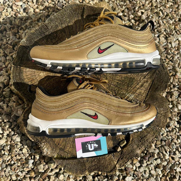 Nike Air Max 97 Metallic Gold Leather White Black Red Limited Edition