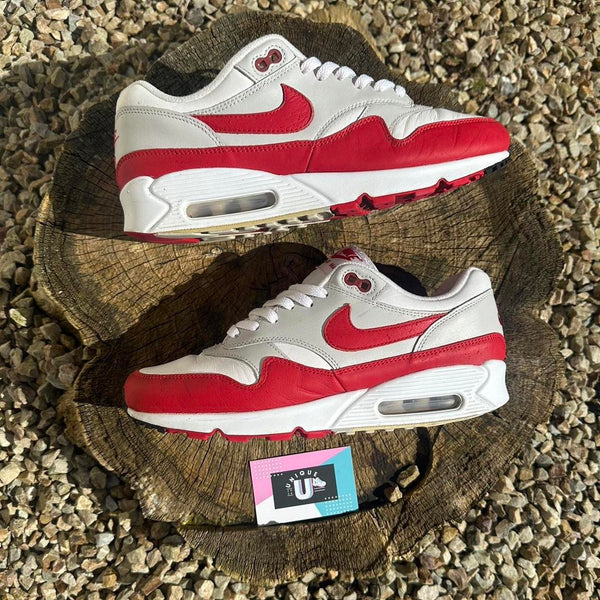 Nike Air Max 1 x Air Max 90 90/1 Premium Gym Red White Grey Leather