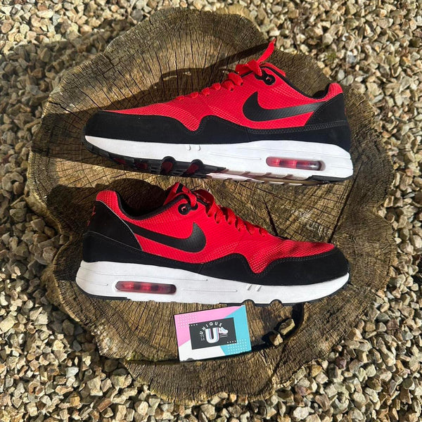 Nike Air Max 1 Ultra 2.0 Essential Bred Gym Red Mesh Black Suede