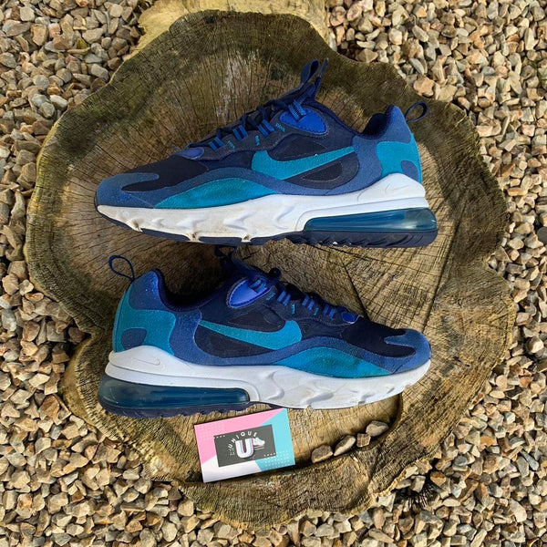 Nike Air Max 270 Cool Blue Navy Suede Black White