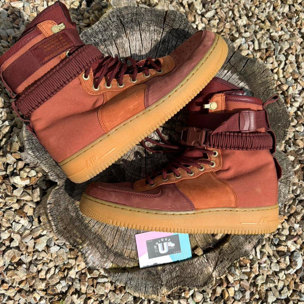 Nike Air Force 1 Premium Dark Russet Suede Hi Cotton