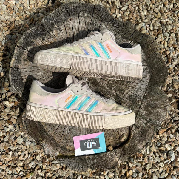 Adidas Originals Samba Rose Cream White Leather Iridescent Special Edition Sambarose