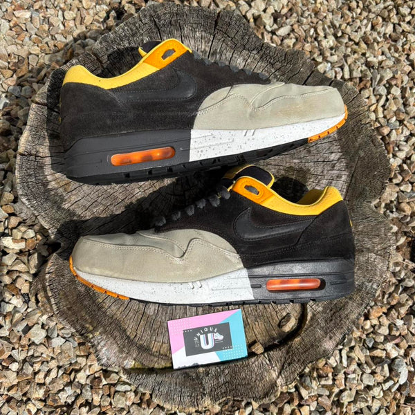 Nike Air Max 1 Special Edition Retro Split Black Suede Grey Cream White Neon Orange Peach