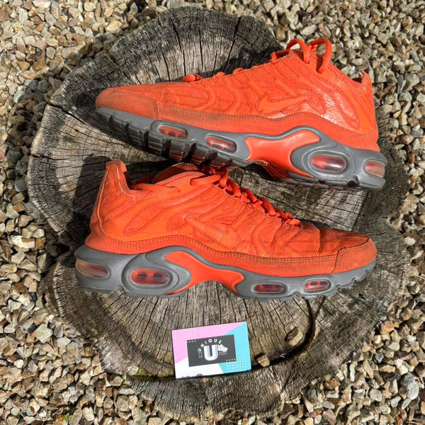 Nike Air Max TN Plus Premium Decon Vibrant Orange Suede Leather Grey
