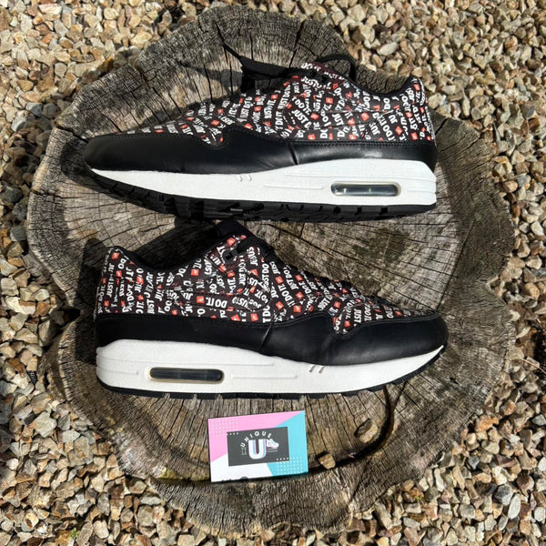 Nike Air Max 1 Just Do It Pack Black Leather White Orange